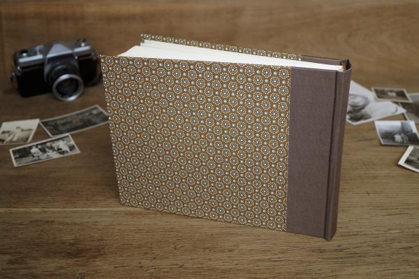 Photo album with floral pattern brown "Gerti", individual album, handmade